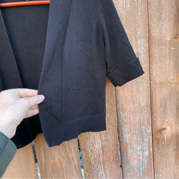 89th & MADISON Women’s Cropped Black Open Front Sweater 3/4 Sleeve Size Small - Picture 6 of 10